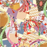 お年賀クロス　2026年　 和調　祈願成就　開運神馬柄　トレシー®　24×24cm