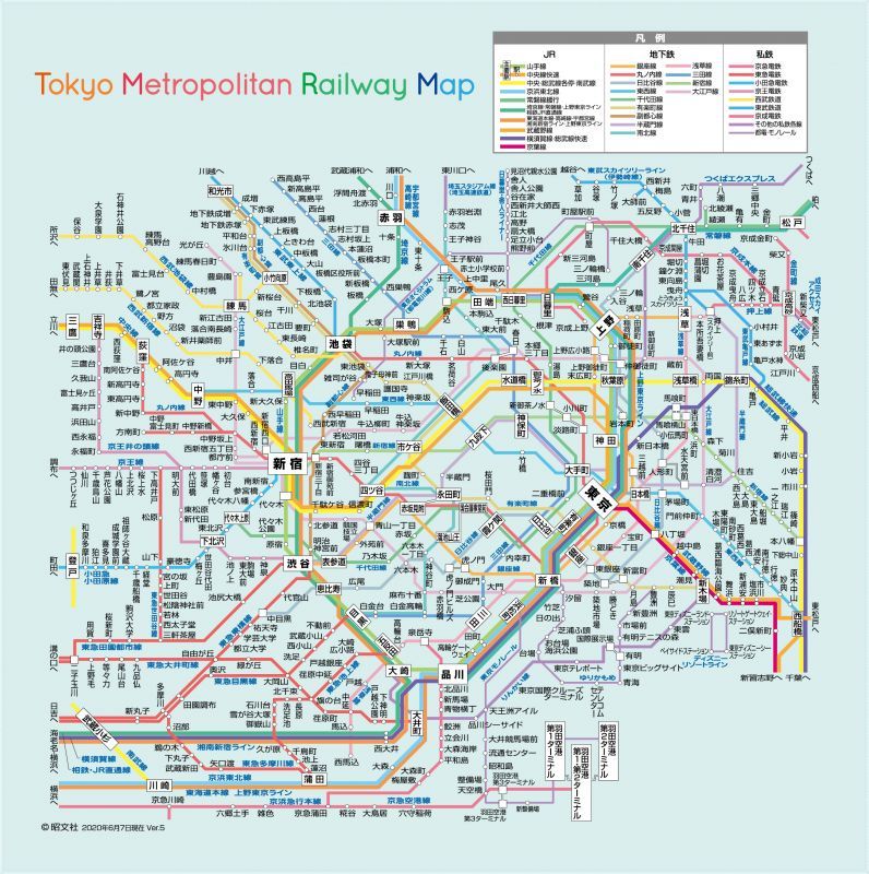 画像: トレシー®　デザインクロス (Tokyo Metropolitan Railway Map)　22×22cm　Ver5　2020年6月版